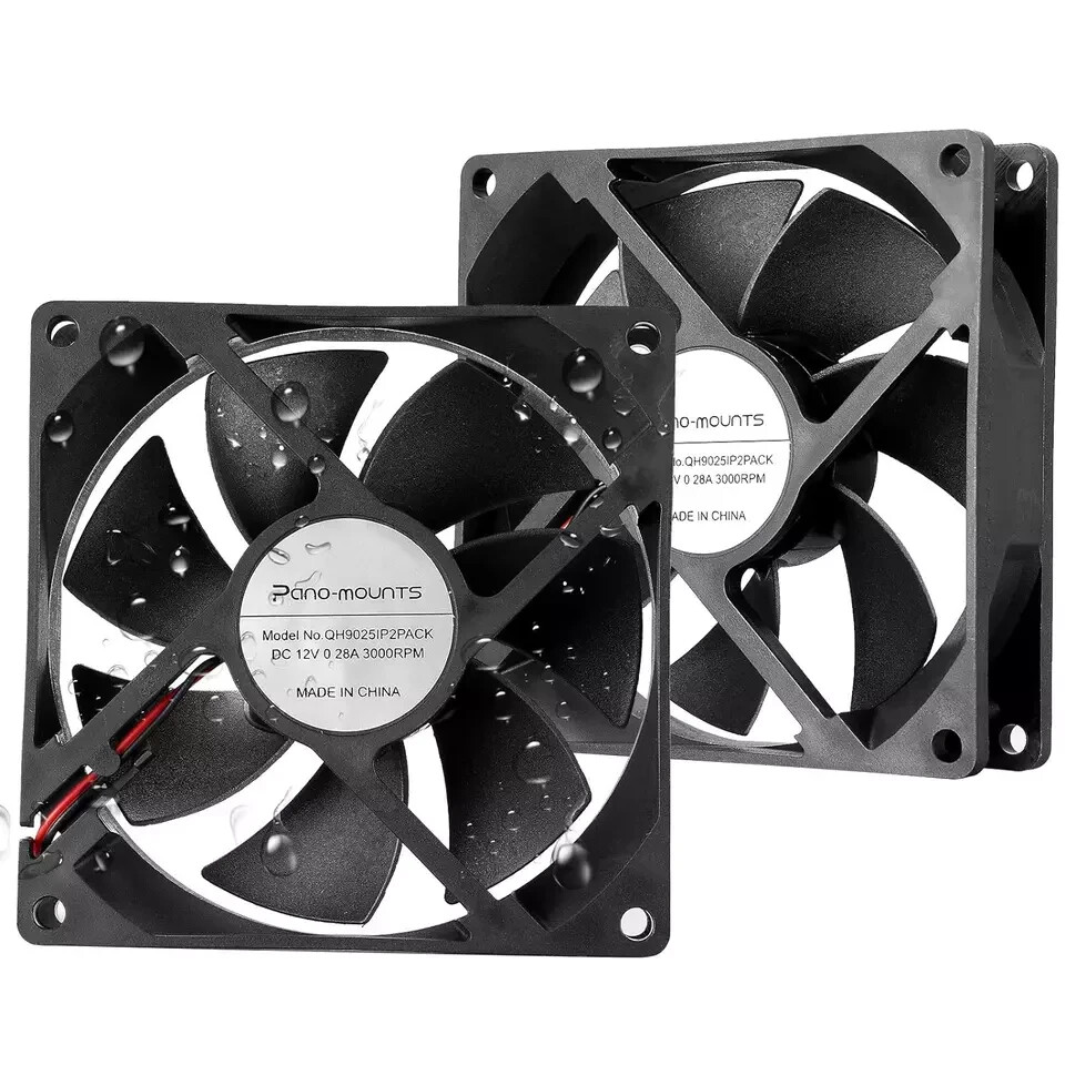 92Mm 90Mm 12V DC Moisture-Proof Fan High Airflow 12V 9025 2 Pin 2 Wire Small Squ