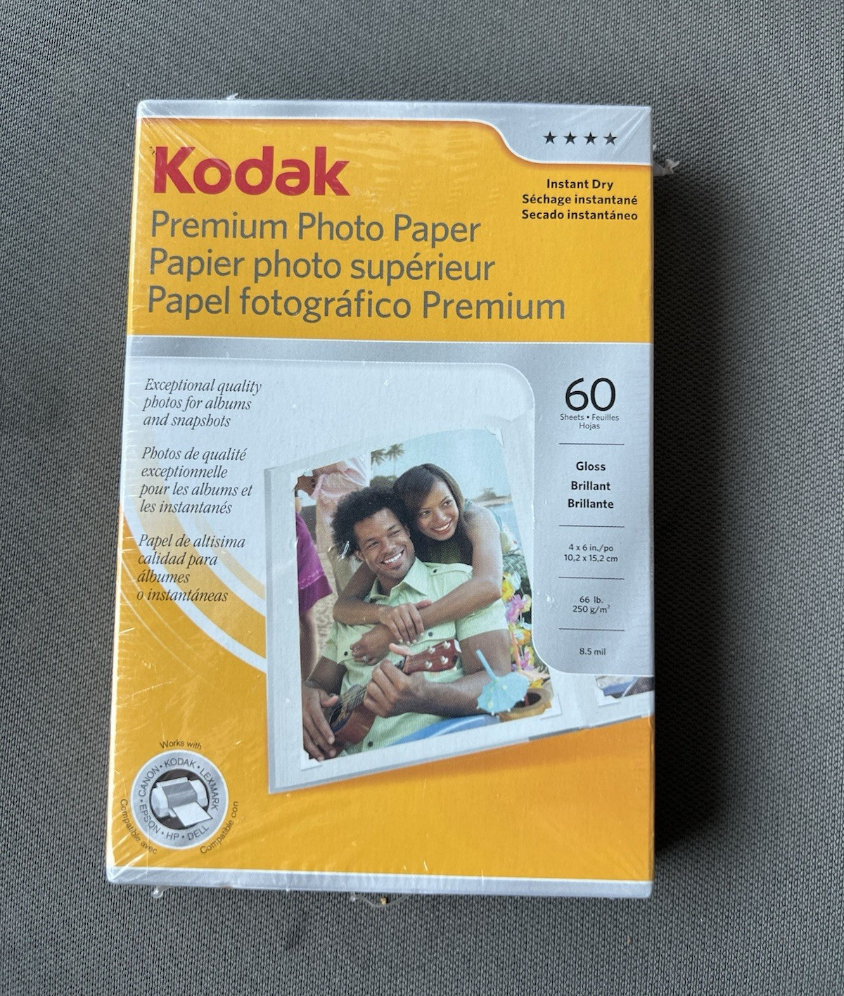 Kodak Premium Gloss Photo Paper 4x6 250 g/m² 60 Sheets Inkjet White