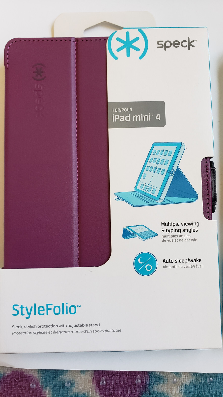 NEW Speck Ipad mini 4 Style Folio, Auto Sleep/wake, Multiple Views Case/Stand