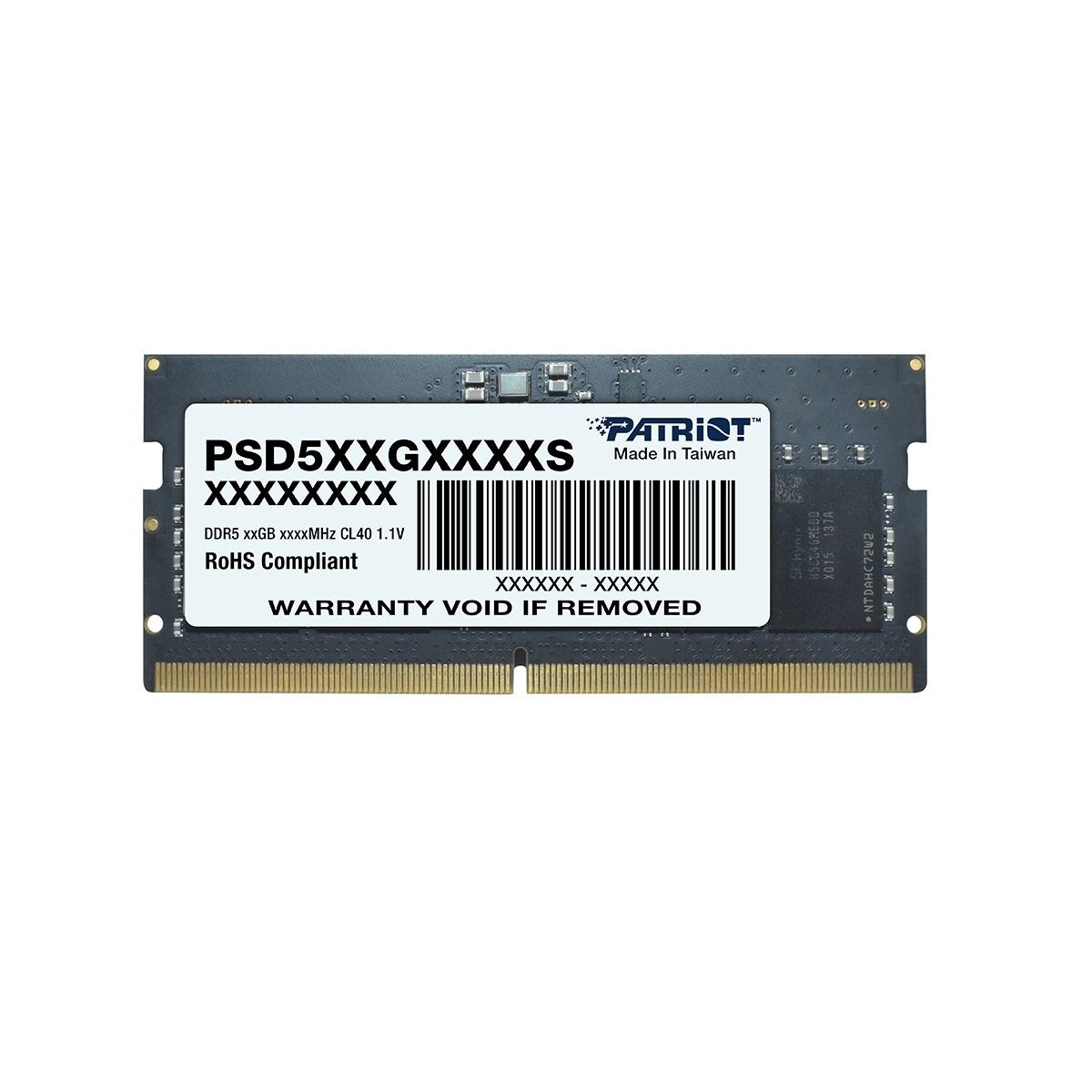 Patriot SL 32GB (1x32GB) DDR5-4800 PC5-25600 CL40 1.1V 262-Pin SODIMM Laptop RAM