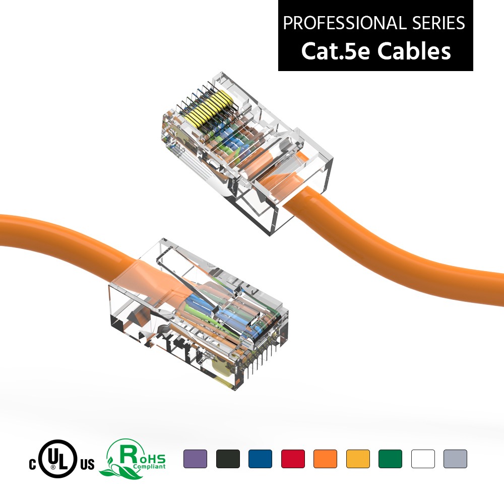 10 Pack of 150Ft CAT5E UTP Ethernet Network Non Booted Cable 12-200 Feet Orange