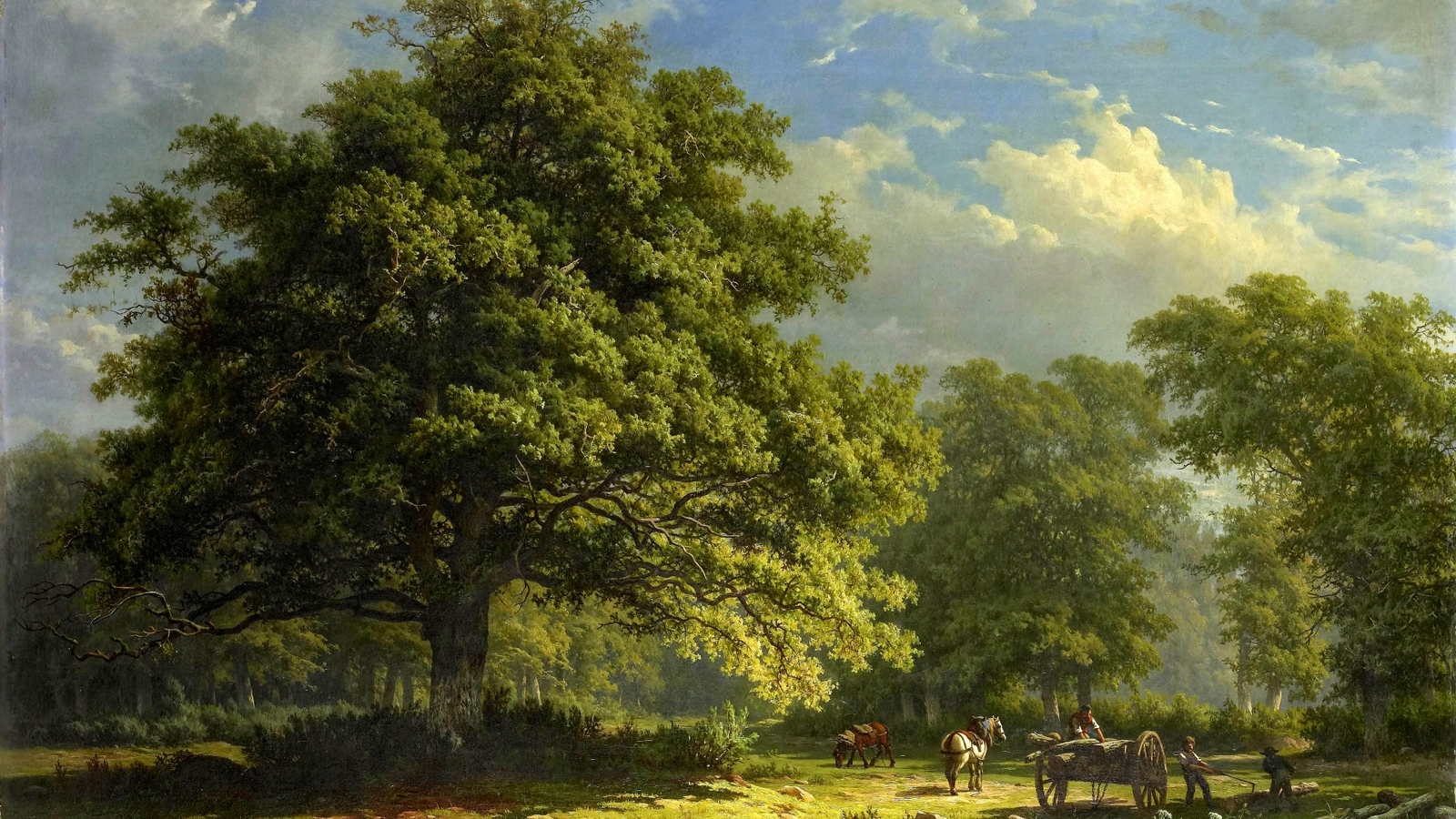 Landscape painting classic art trees george andries Custom Gaming Mat Desk
