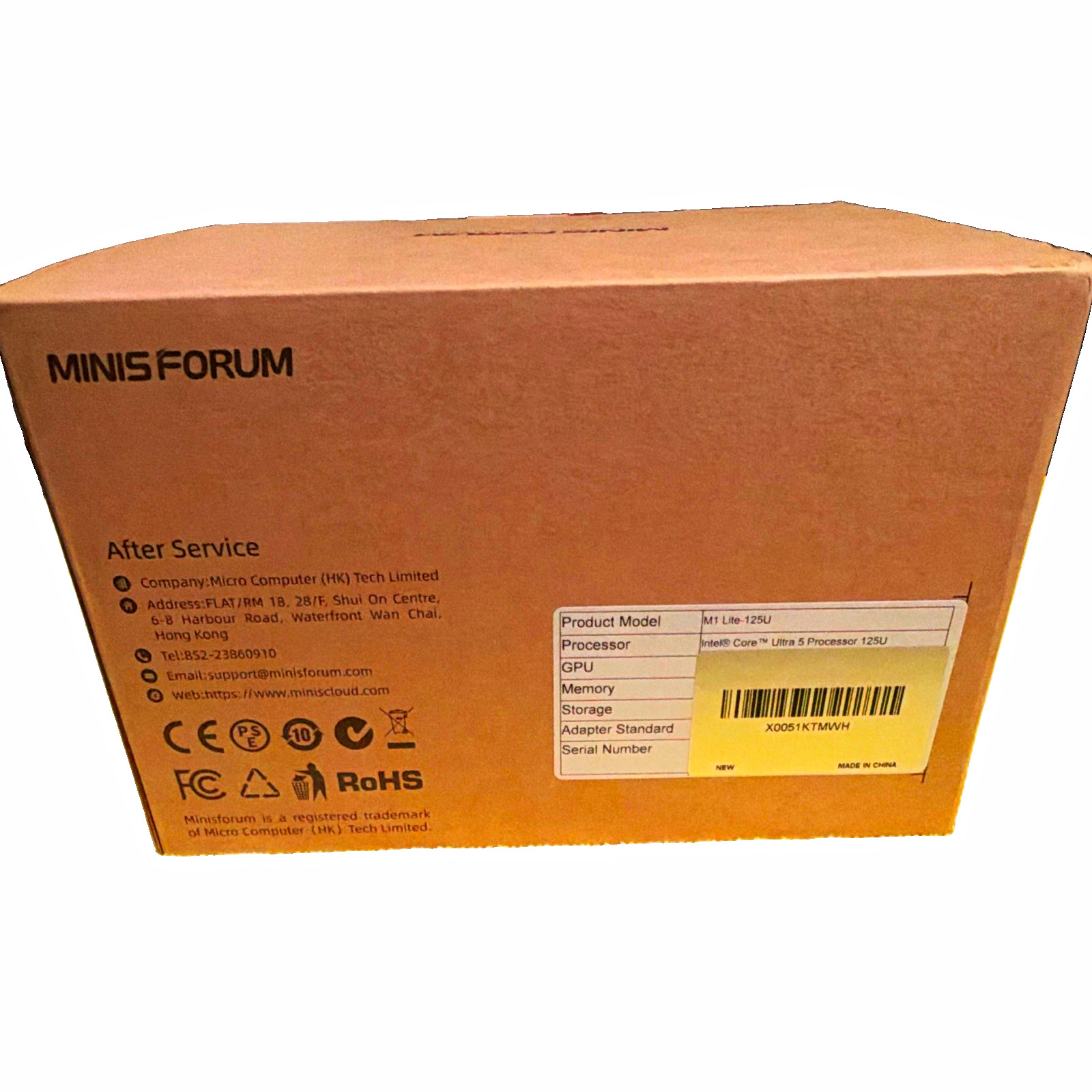 MINISFORUM EliteMini M1 Lite-125U Mini PC Intel Core Ultra 5 125U VESA HDMI