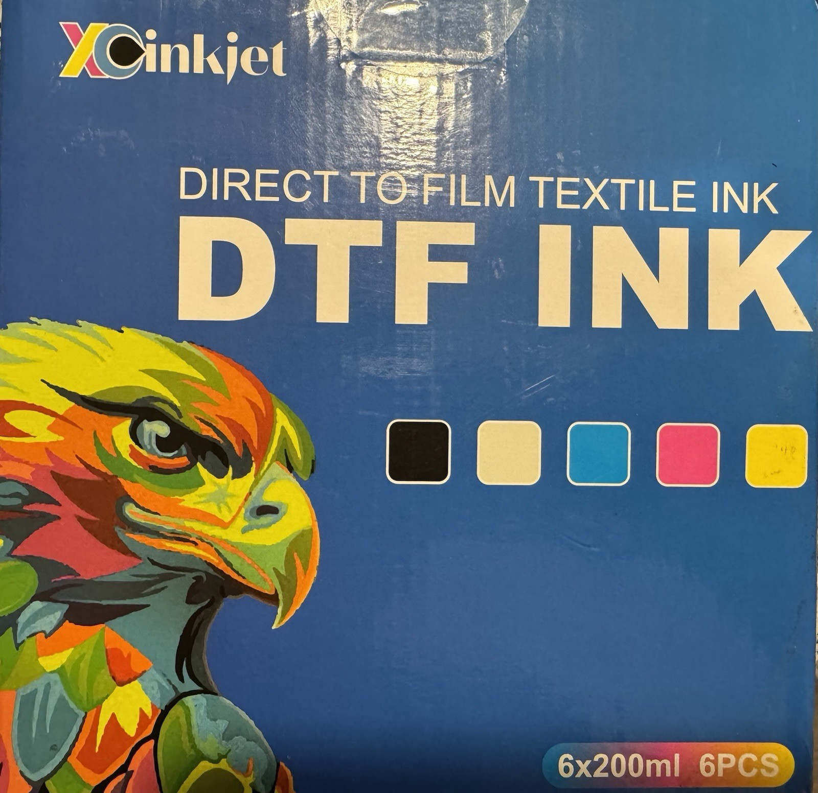 Direct To Film Textile Ink. Inkjet 6x200 Ml