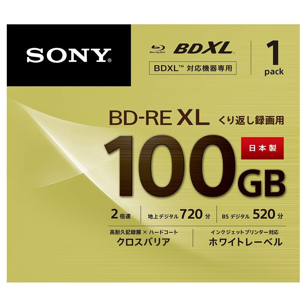 Sony BNE3VCPJ2 BD-RE 3-Layer: 2x 1-Pack Video Blu-ray Disc