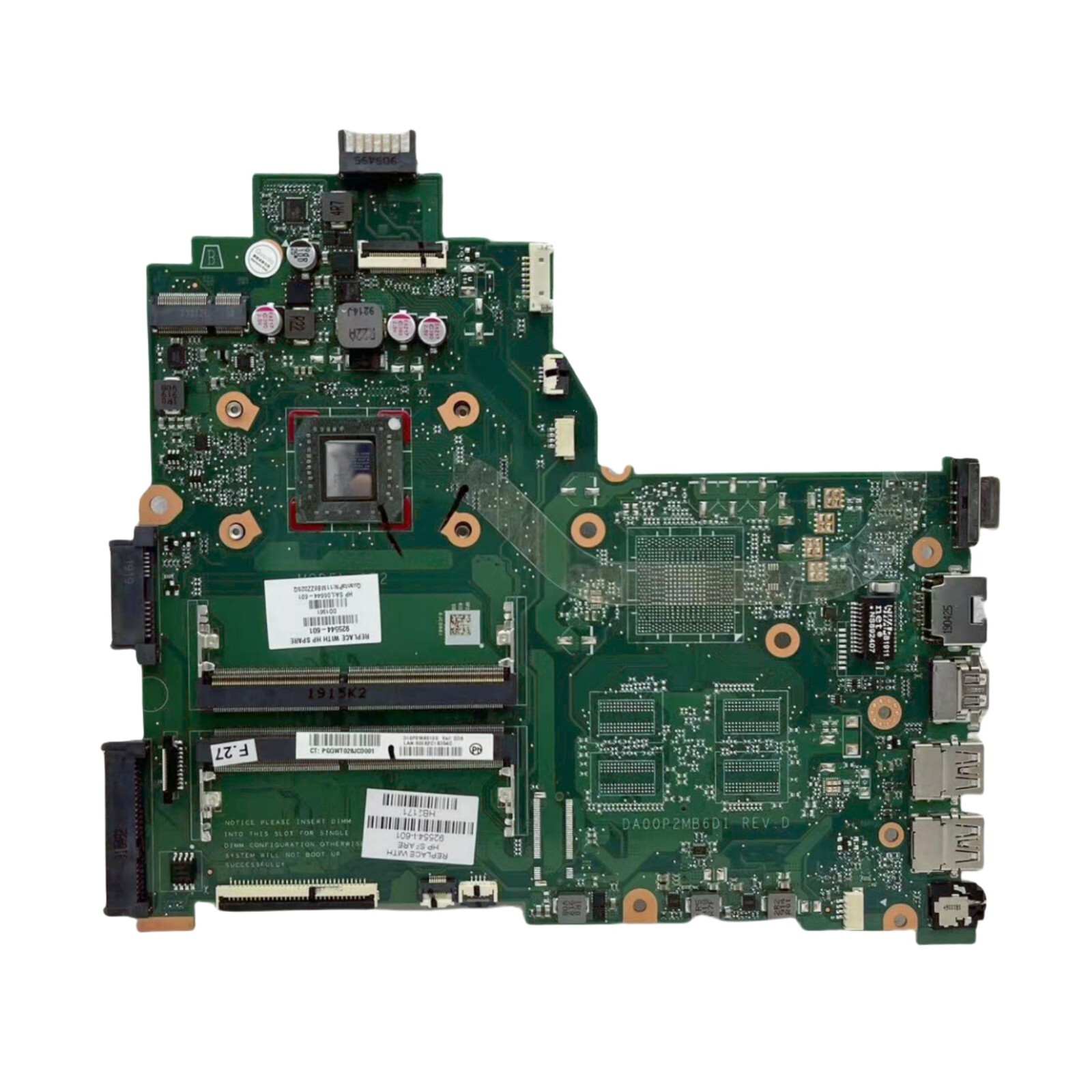 DA00P2MB6D1 For HP 14-BW Laptop Motherboard With AMD A9-9420 CPU 925544-601