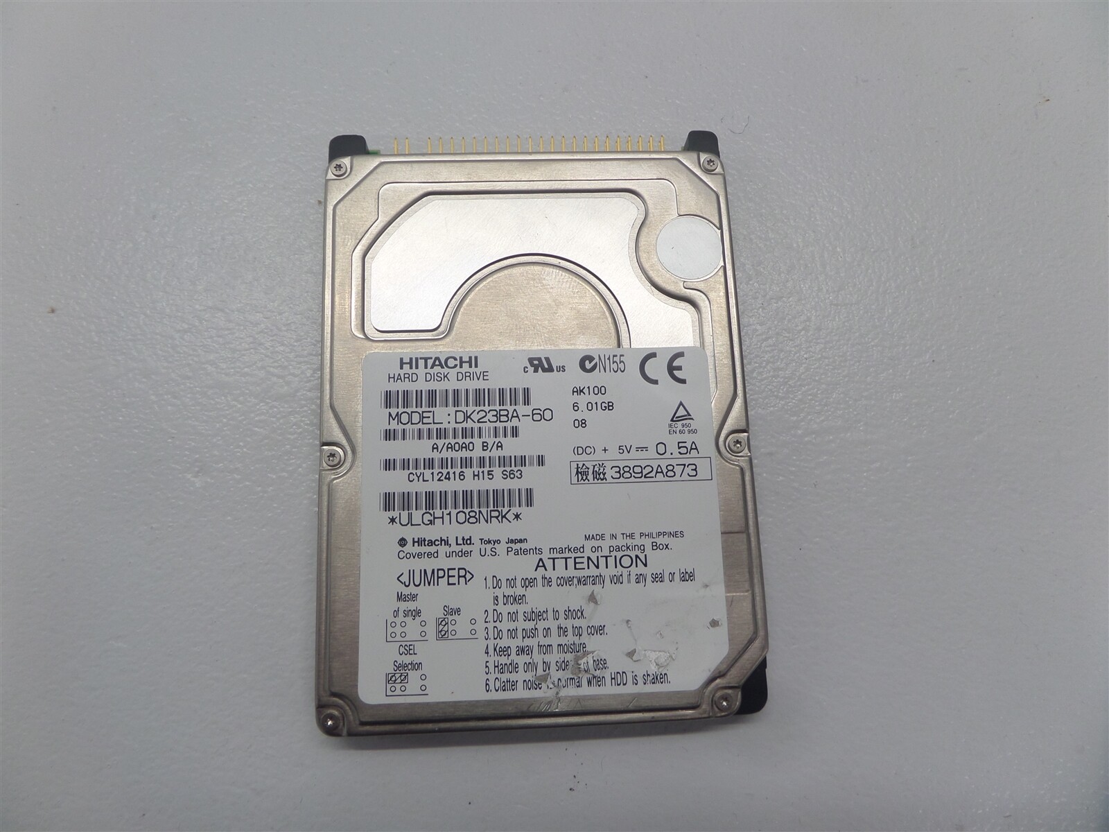 Hitachi DK23BA-60 6.01GB 2.5" Hard Drive
