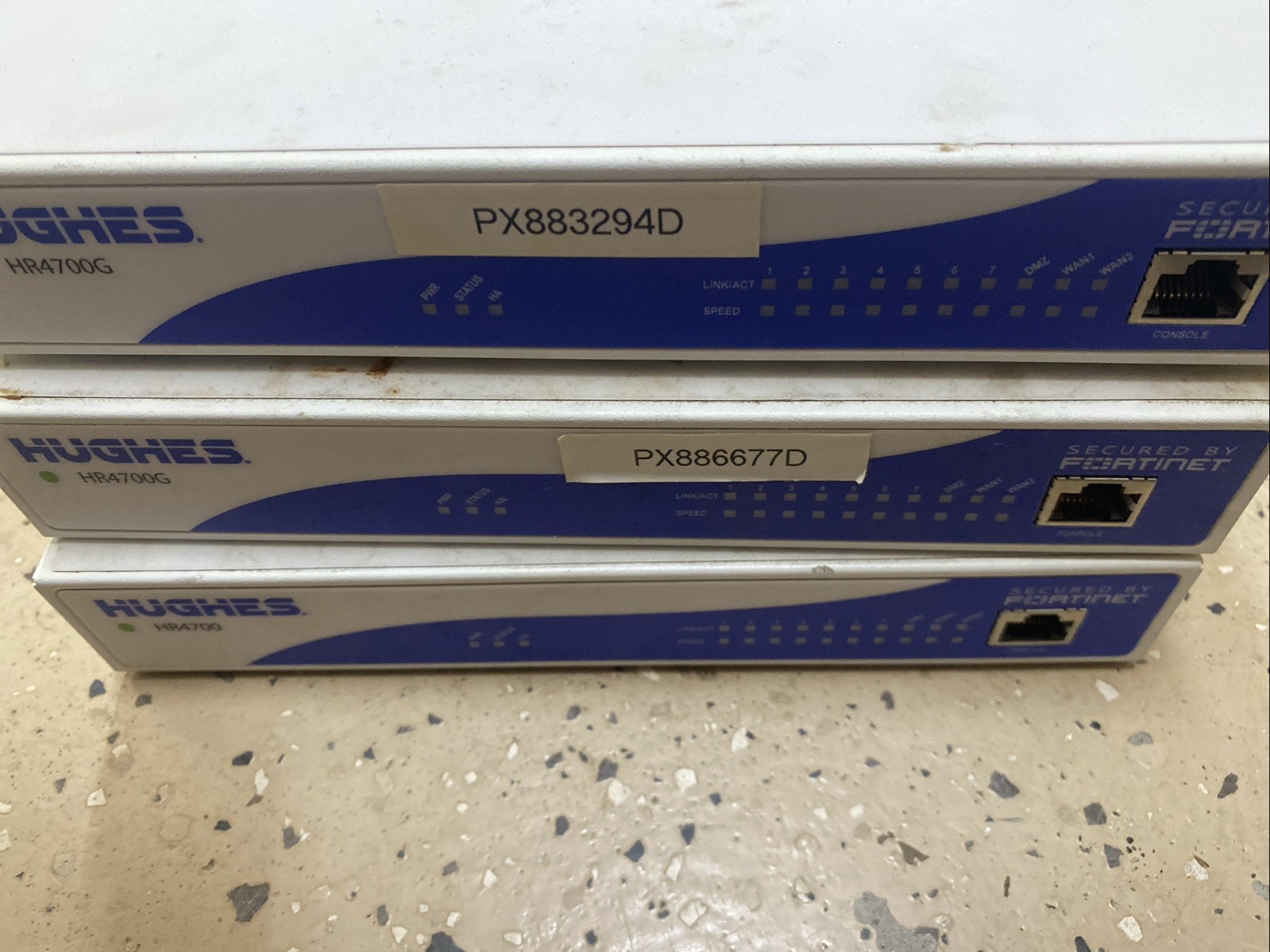 Fortinet Hughes HR4700G FG-60D Fortigate-60D Firewall Security Lot Of 3