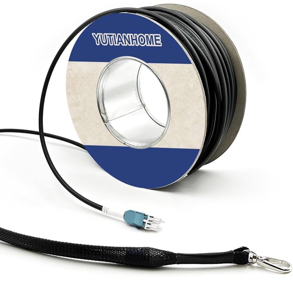 165ft/50m OD-5mm Industrial TPU OM3 Fiber LC to LC Outdoor Armored Fiber Patc...