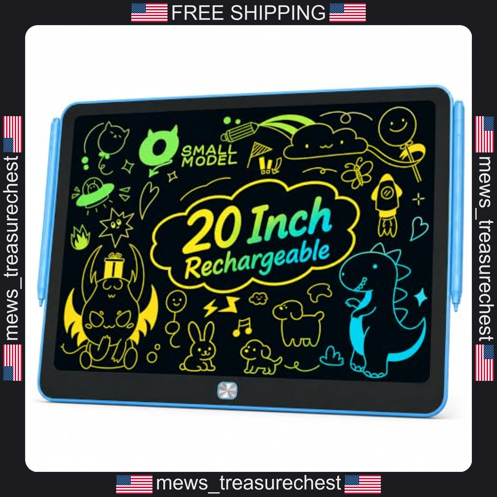 20 Inch Kids LCD Drawing Tablet with Styluses, Rechargeable, Waterproof Screen