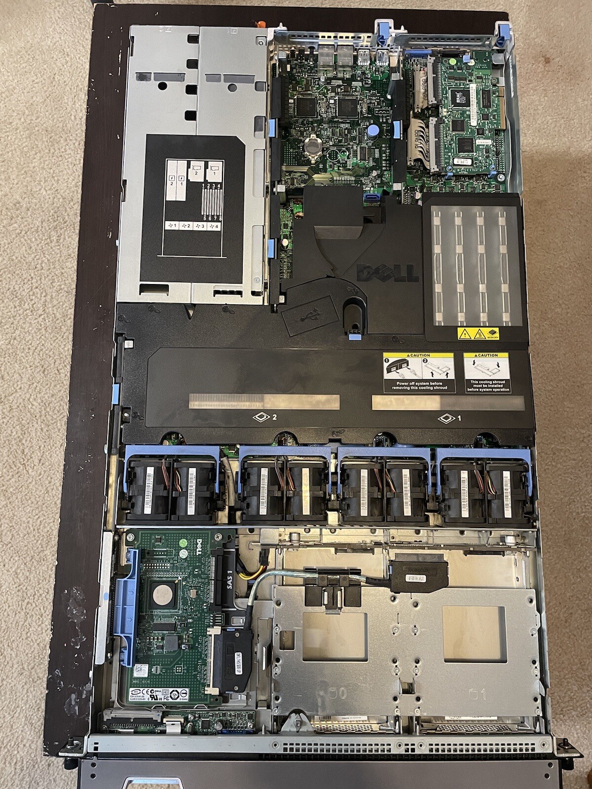 Dell PowerEdge 1950 EMU01 Server - Raid Controller 0CR679 & NP007 Tray & Cable