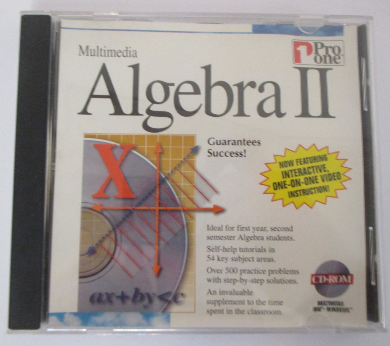 Multimedia Algebra II : New Sealed CD-ROM Pro One Software 1995