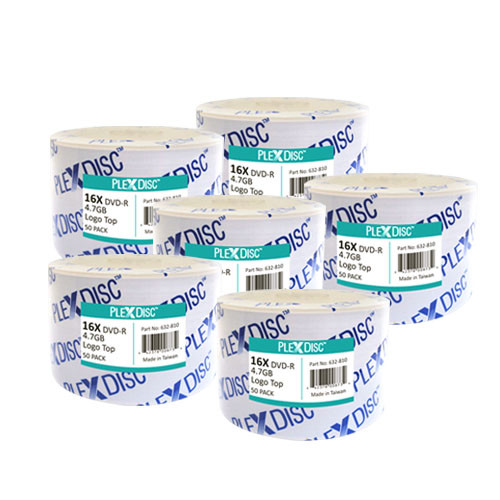 300 PC PlexDisc 16X 4.7 GB DVD-R Logo Top Disc Blank Media  632-810