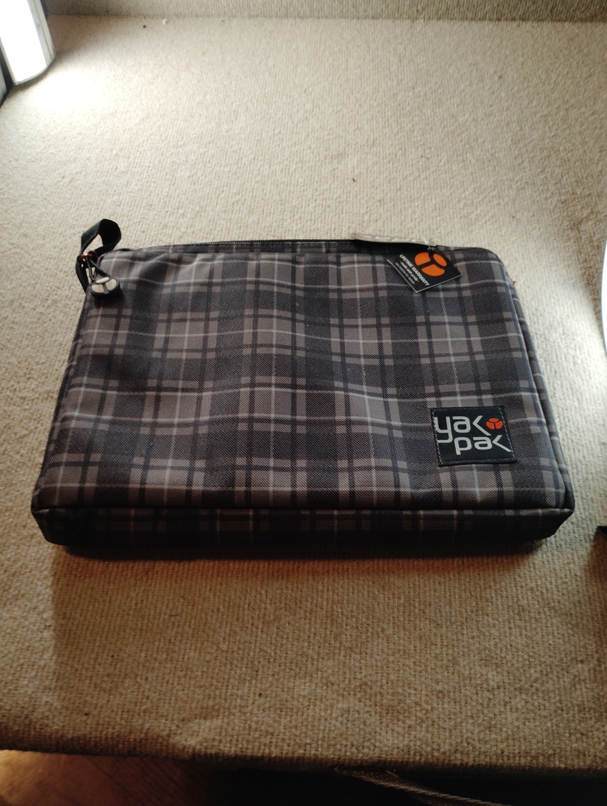 if it's smaller): Yak Pak Plaid Padded Tablet iPad Carrying Case Cover Grey...