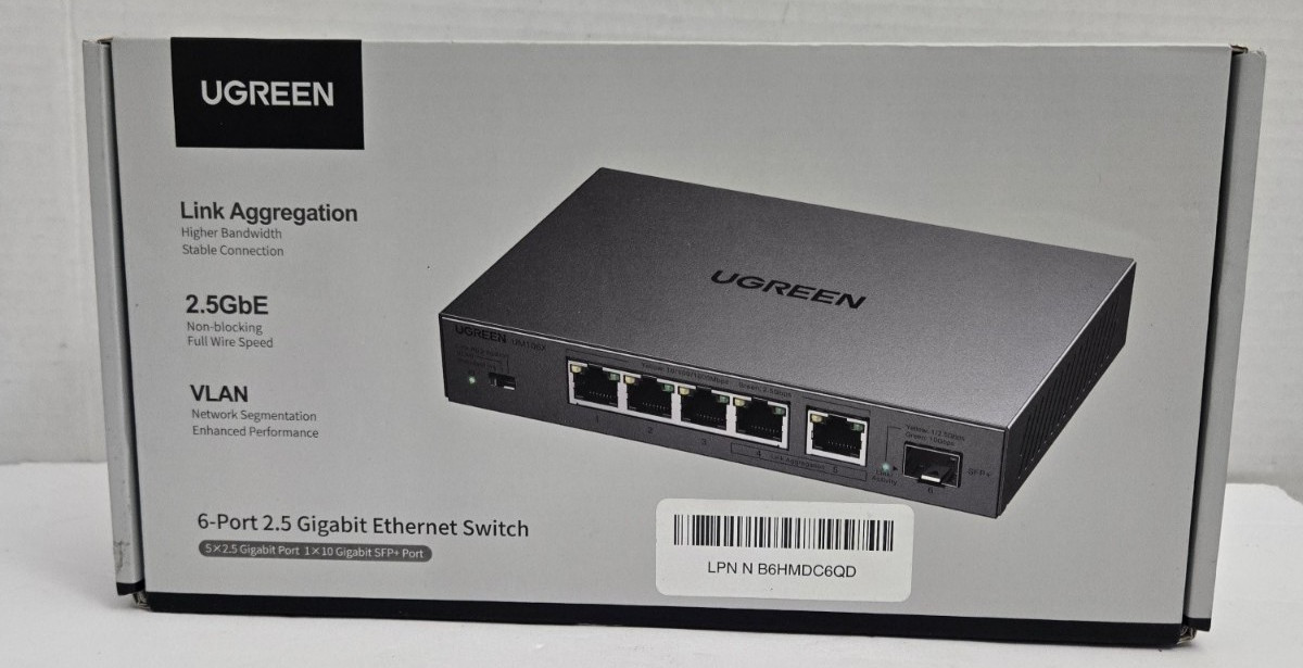 UGREEN 2.5Gb Switch 6-Port Ethernet Switch 5 X 2.5Gb + 1 X 10Gb SFP+ SEALED BOX