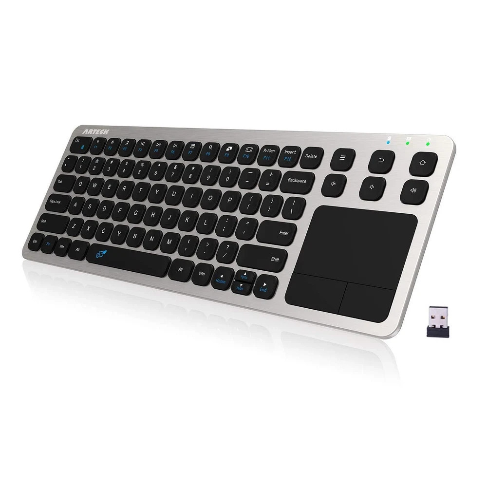 2.4G Wireless Touch TV Keyboard with Easy Media Control and Built-In Touchpad Mo