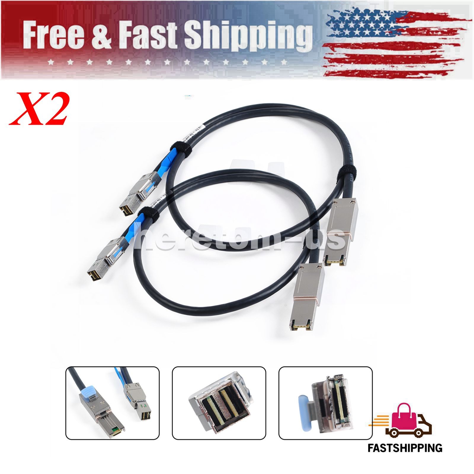 2PCS SFF-8644 36Pin to SFF-8088 26Pin External Mini SAS HD Hybrid Cable 3.3FT