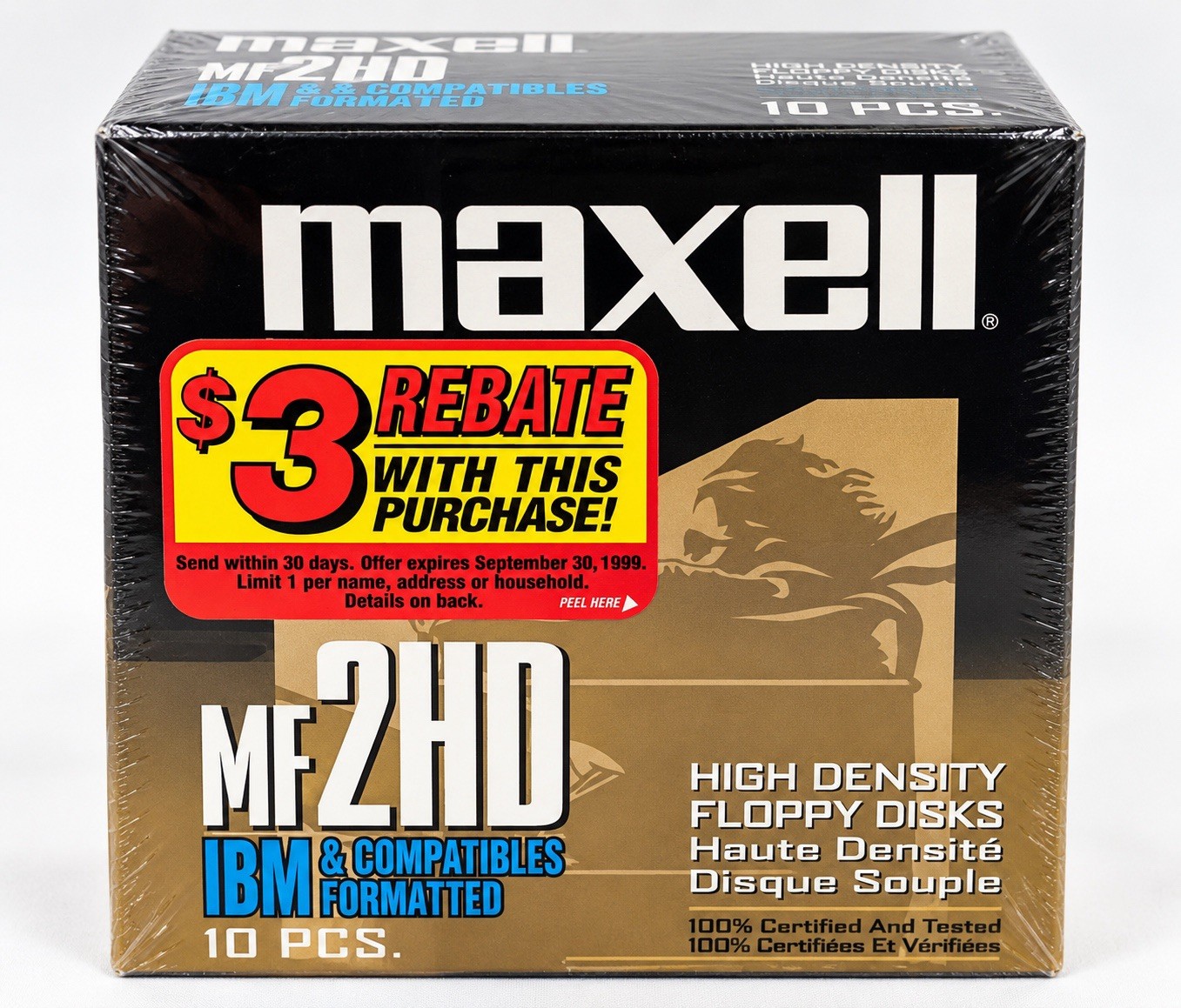 Vintage Maxell MF2HD 3.5” Floppy Disks 1.44MB 10 Pack Sealed NOS