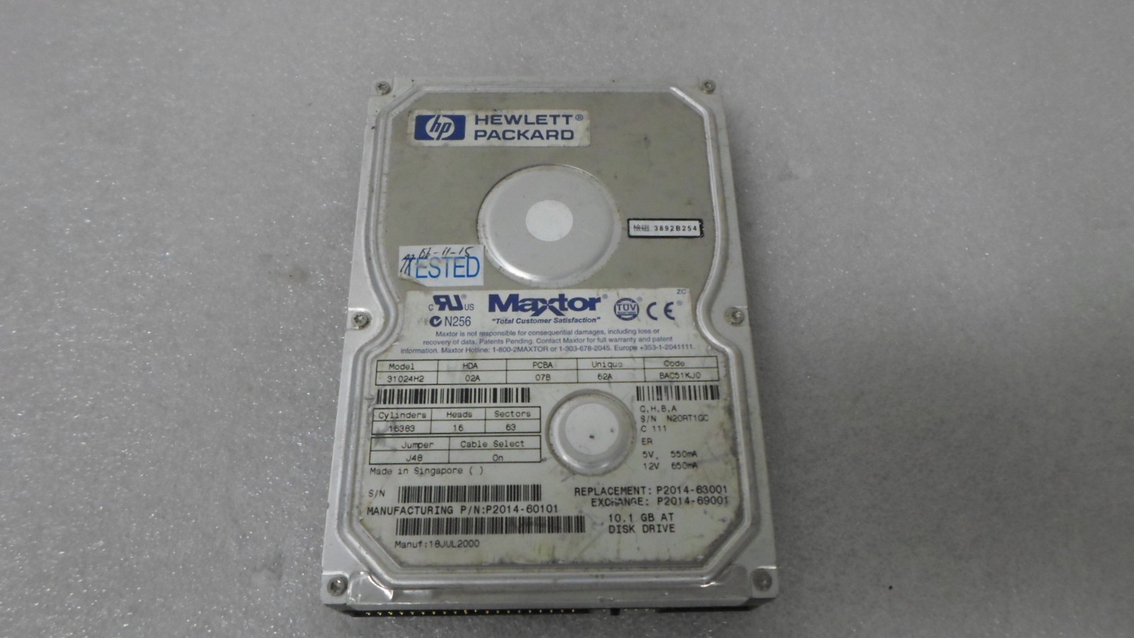 Maxtor 31024H2 HP P2014-60101 -63001 -69001 10.1GB 5400RPM IDE Hard Drive TESTED