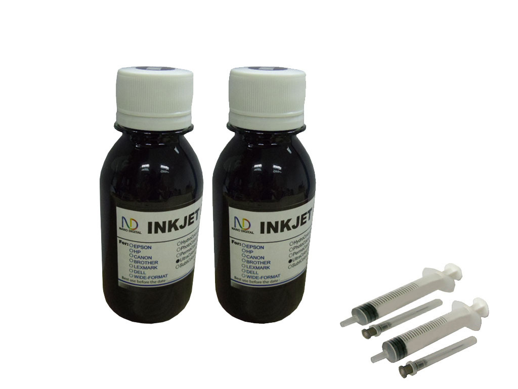 2x4oz Black Refill Ink for Canon PGI-225 CLI-226 MG6120 MG6220 MG8120 MG8220 1p