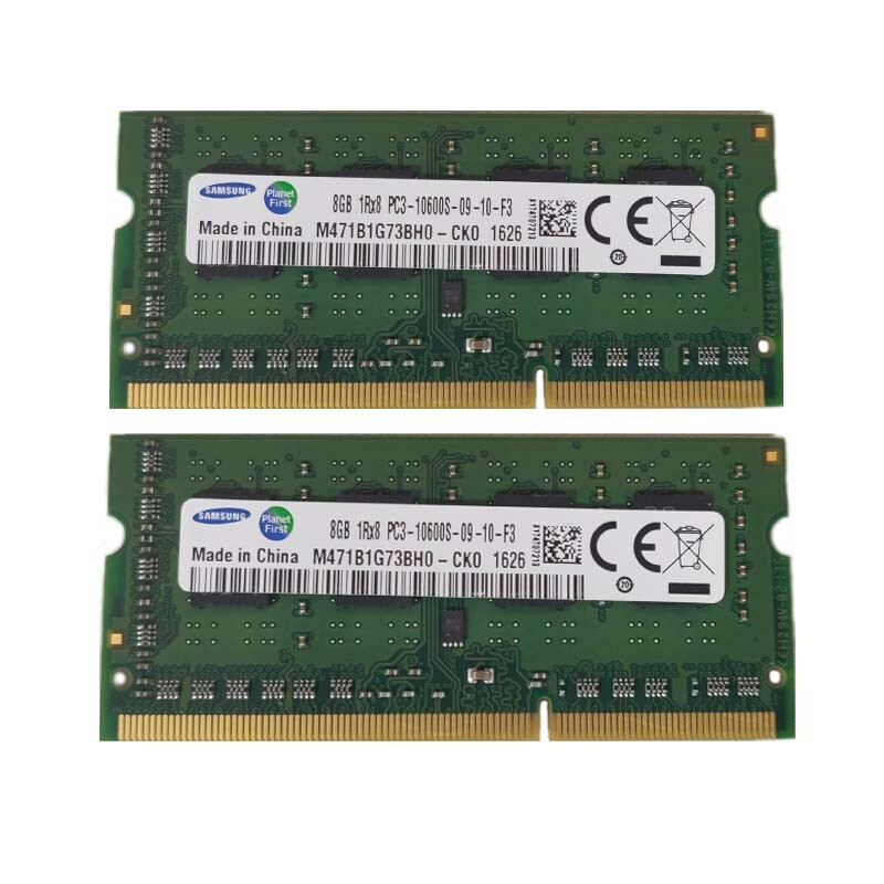 Samsung 16GB KIT(2x 8GB) 1RX8 DDR3 1333 MHz PC3-10600S SO-DIMM Laptop RAM Memory
