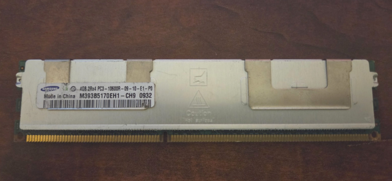 Samsung 4GB 2Rx4 PC3-10600R-09-10-E1-P0 DDR3 ECC RDIMM Server Memory RAM