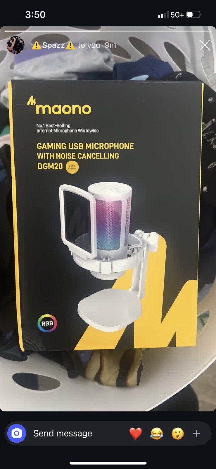 maono DGM20 USB Gaming Microphone Noise-Cancelling RGB White Freestanding