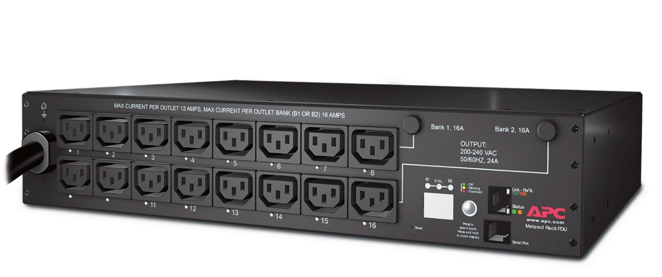 APC by Schneider Electric AP7911B Rack PDU, Switched, 2U, 30A, 208V, (16)C13
