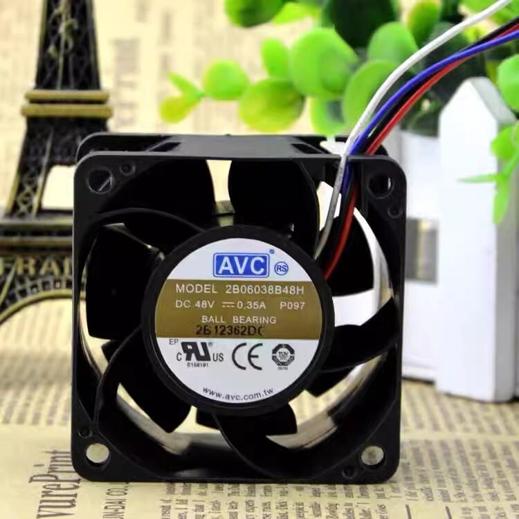 AVC 2B06038B48H 6038 DC48V 0.35A 6CM 4-Wire Dual Ball Cooling Fan