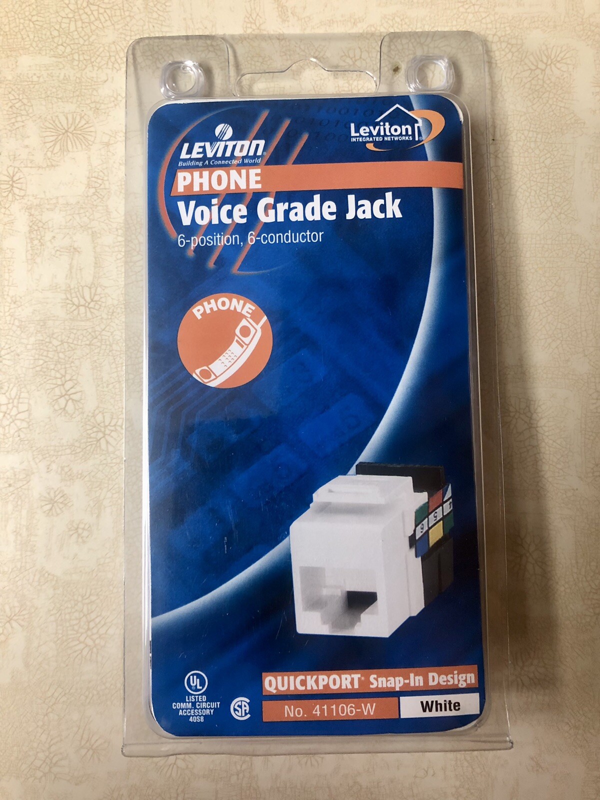Leviton R04-41106-W Phone Grade Jack - 6 Position  US Seller