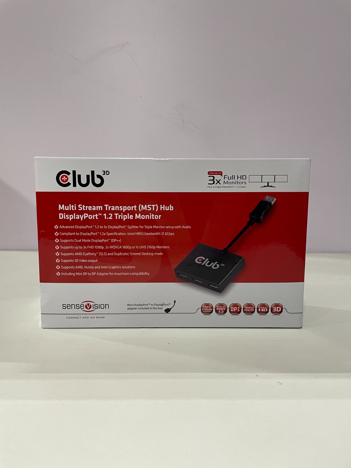 Club3D DisplayPort 1.2 to 3 DisplayPort Multi-Display MST Hub CSV-5300A