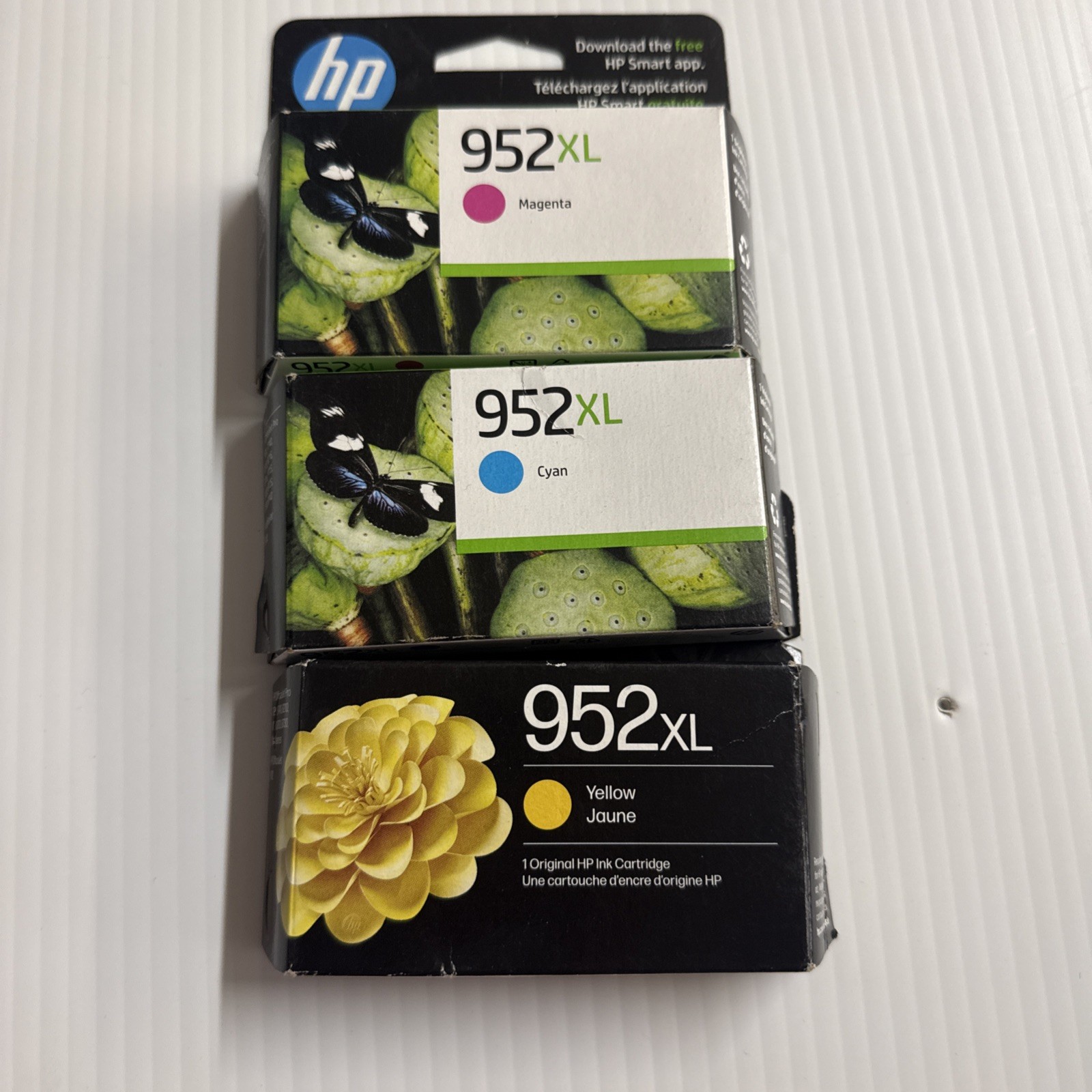 BRAND NEW GENUINE HP INK 952XL YELLOW Cyan Magenta EXP DATES IN DESCRIPTION