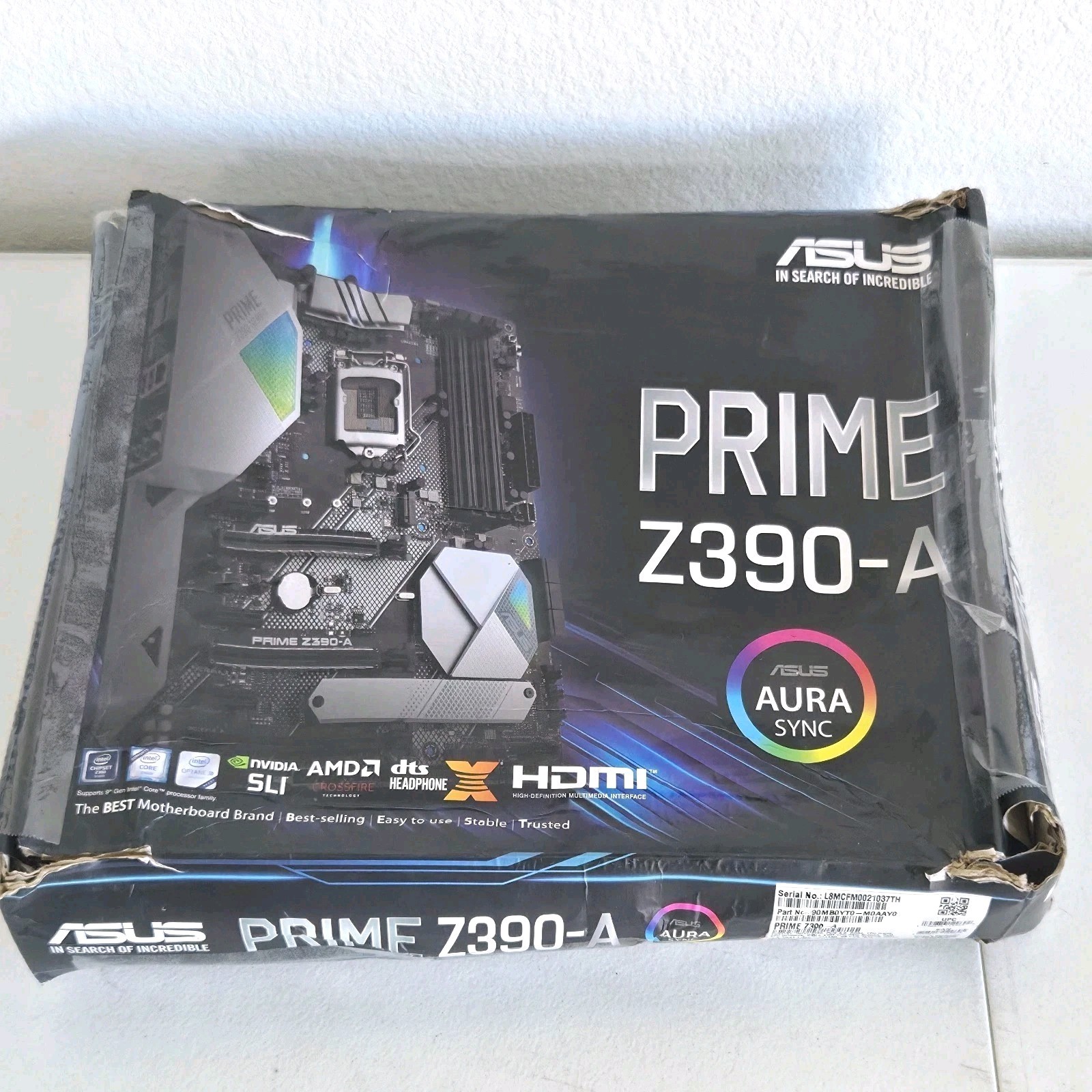 NEW ASUS Prime Z390-A LGA 1151 Intel Z390 SATA ATX Intel Motherboard DAMAGED BOX