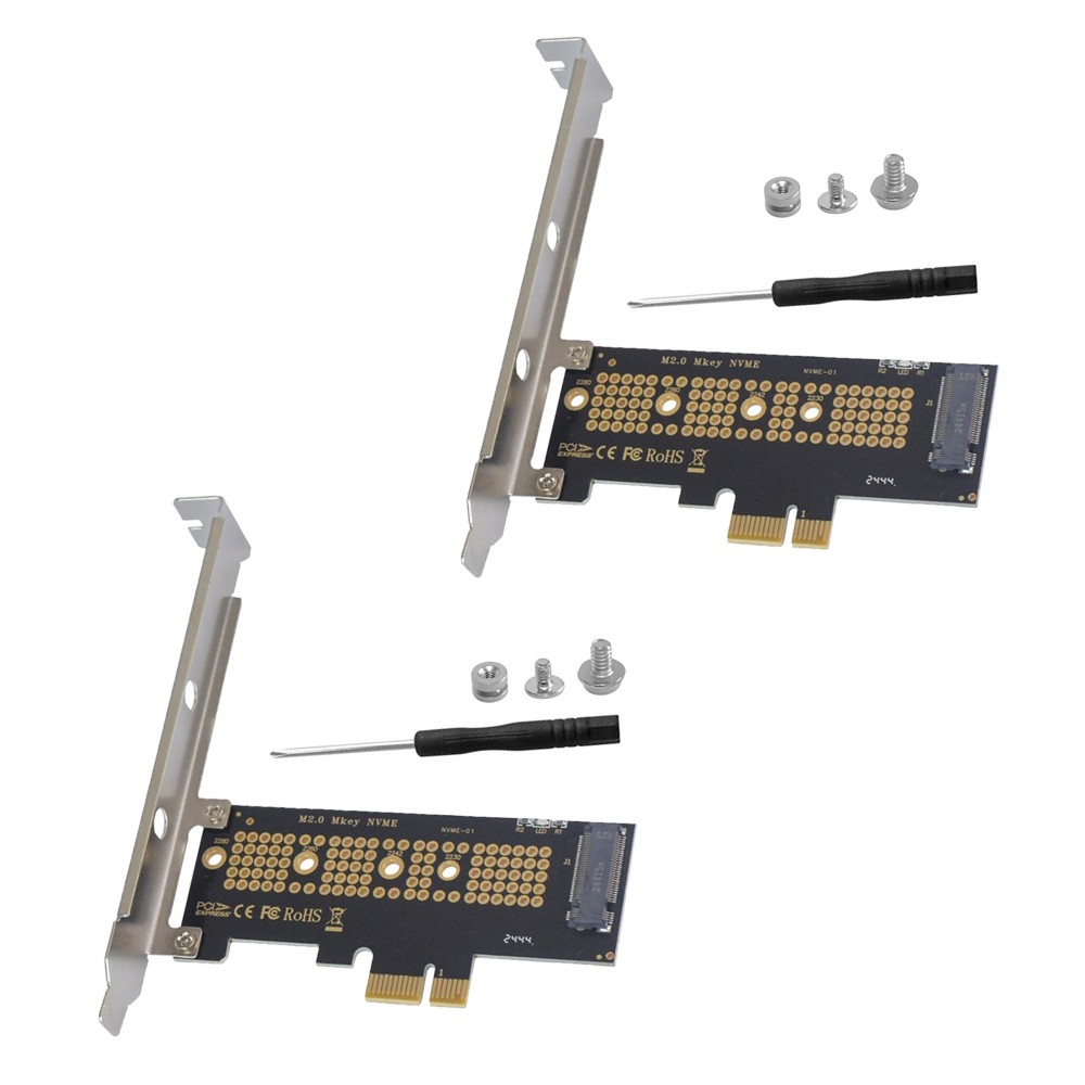 2PCS M.2 NVMe SSD to PCI-E 4.0 X1 Adapter, PCI-E M.2 NVMe Expansion Card US
