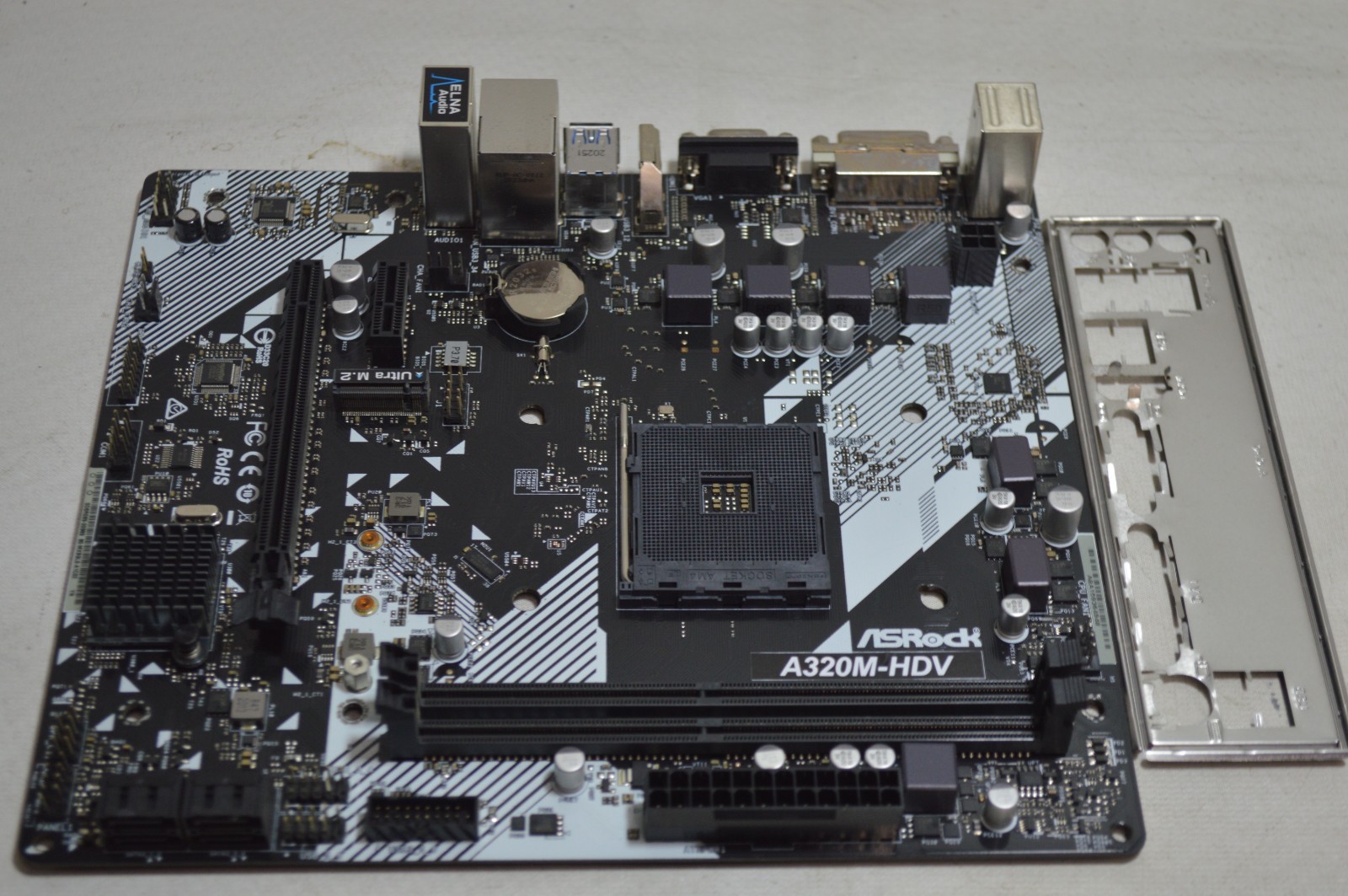 ASRock A320M-HDV AMD A320 Socket AM4 DDR4 mATX Motherboard with I/O Shield