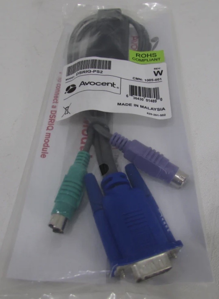 New Sealed Avocent KVM PS/2 Adapter DSRIQ-PS2 CMN: 1005-001 REV AA or Y