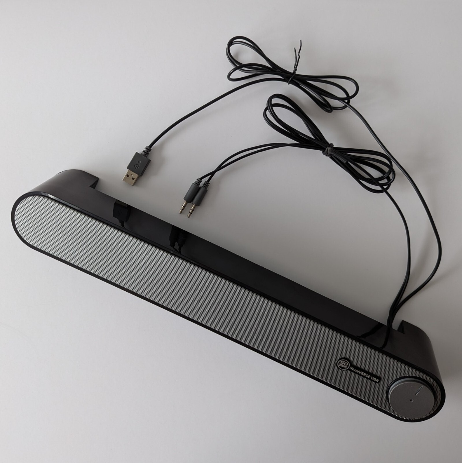 GOgroove SonaVERSE UBR Sound Bar Speaker Black Computer Laptop PC USB Audio Jack