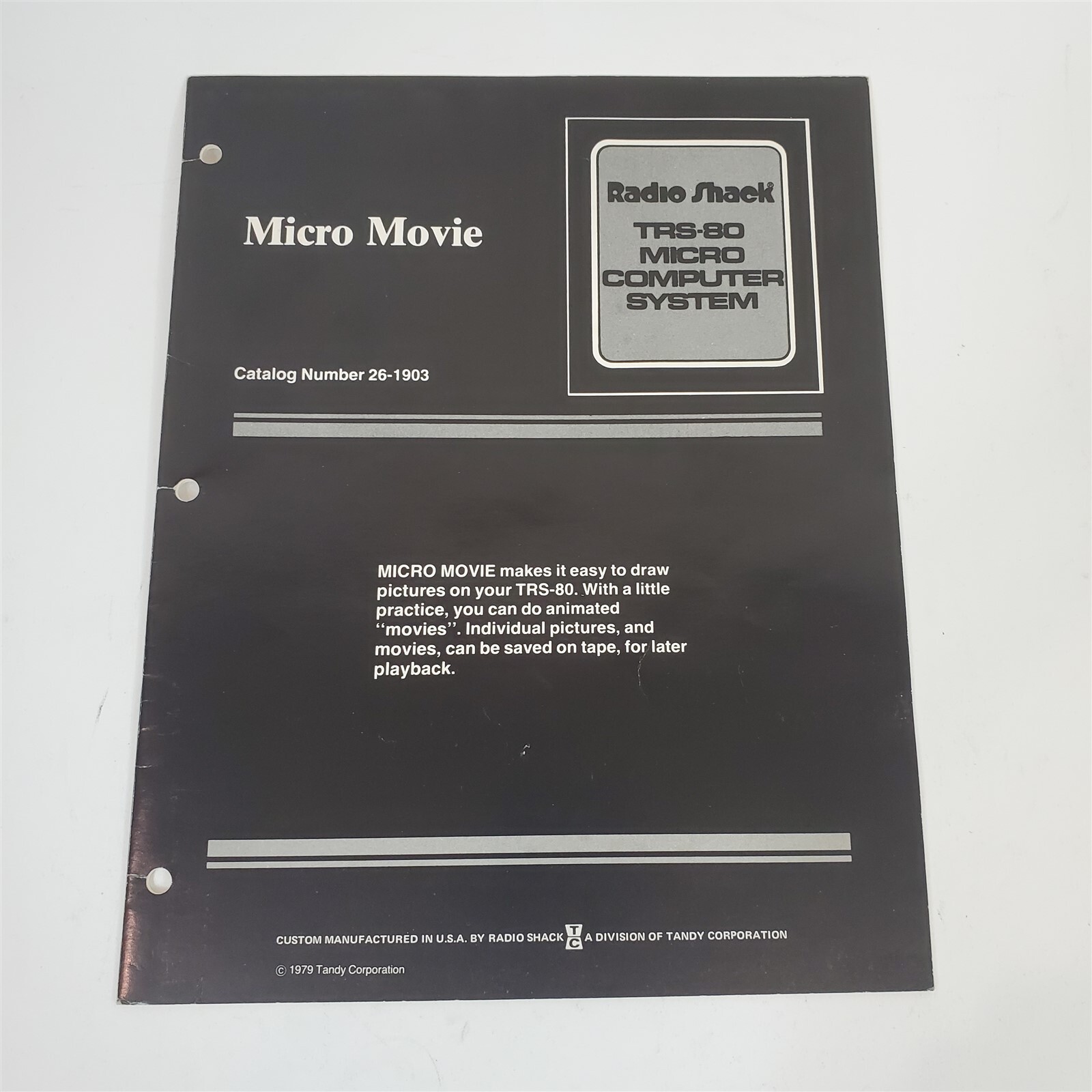 Vintage Original Radio Shack TRS-80 Micro Movie Operation Manual 26-1903