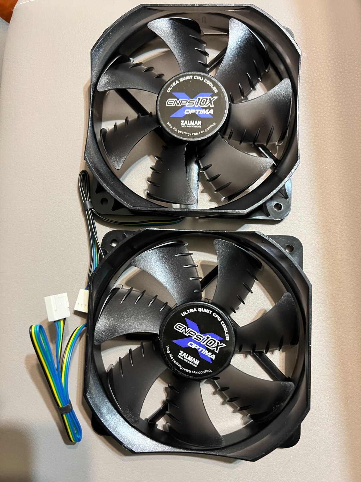 2X Zalman Optima  Fan case  Z1XL-PWM  4 Pin  12V 0.30A  120MM , ORIGINAL