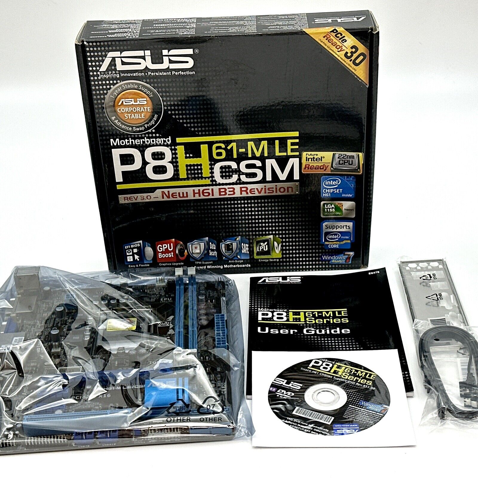 ASUS Motherboard P8H61-M LE/CSM LGA 1155 Intel H61 Chipset Brand New Open Box