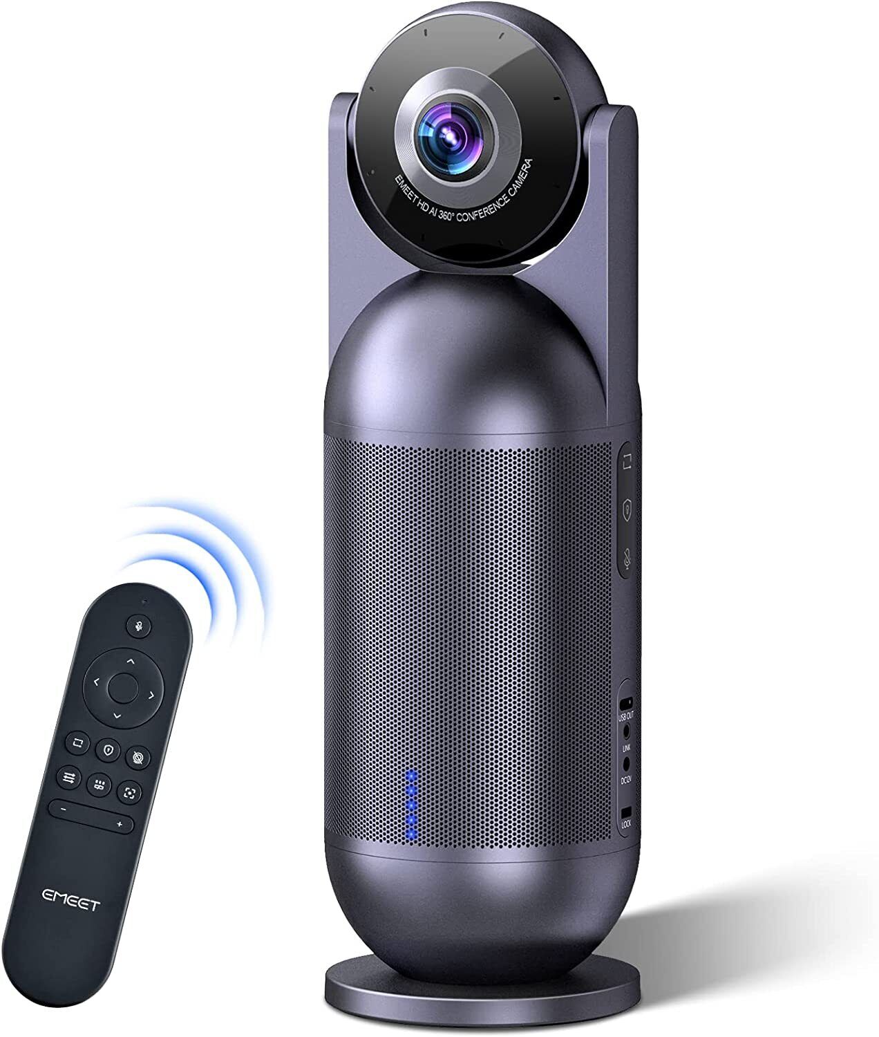 Video Conference Camera - EMEET Meeting Capsule w/ 1080P 360 Webcam 8 Mics 