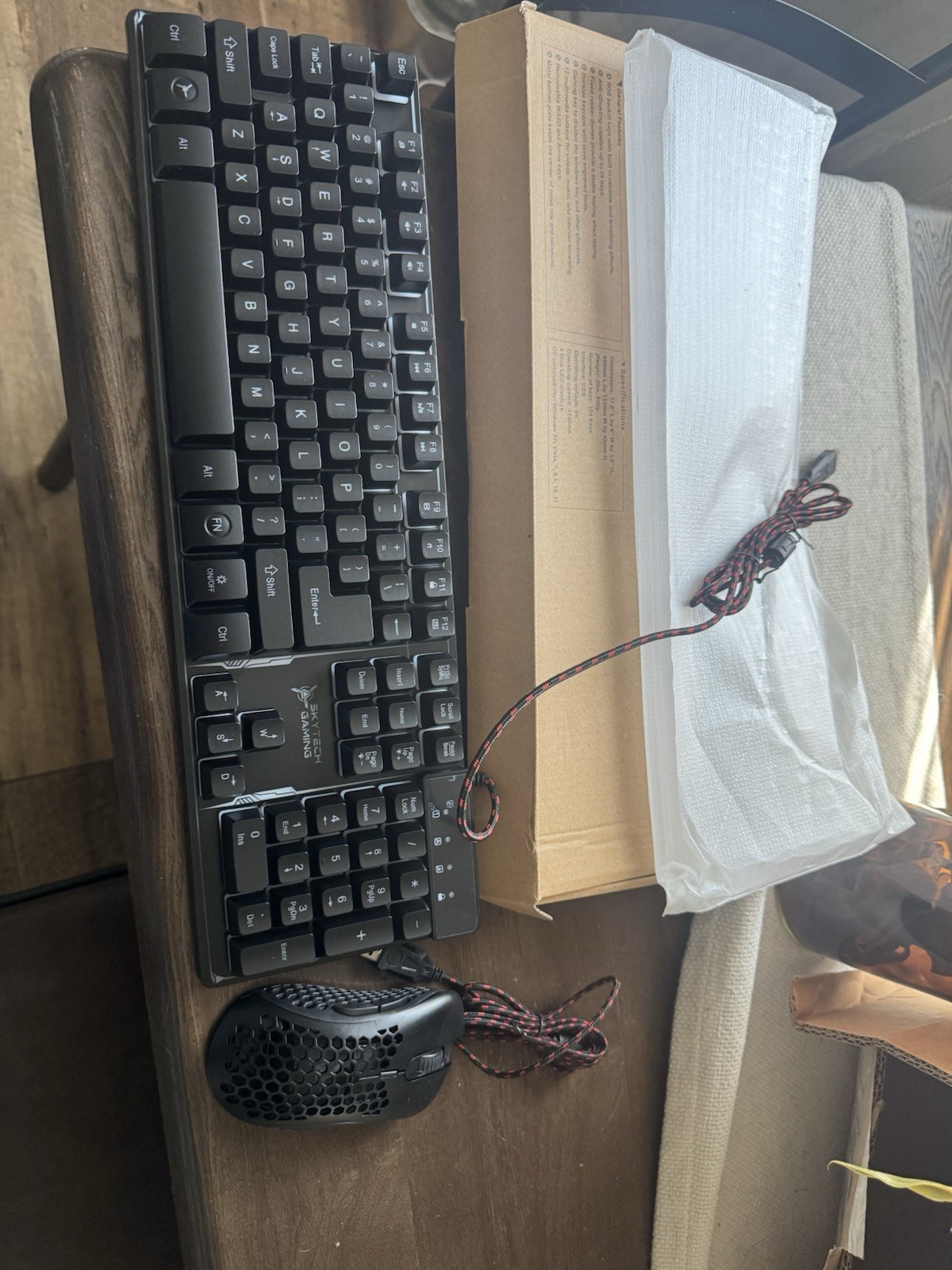 SkyTech Gaming K-1000 Mechanical RGB Keyboard+M-1200N Gaming Mouse NEW Open Box