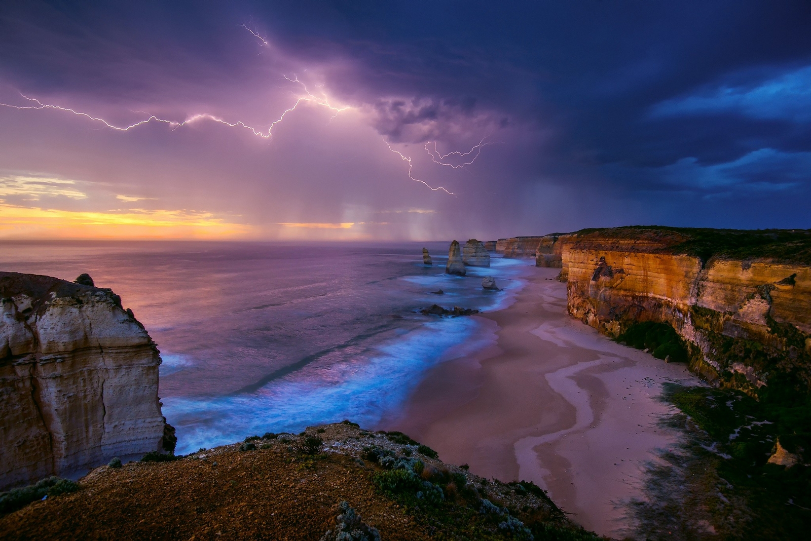 Landscape nature beach storm cliff australia twelve Custom Gaming Mat Desk