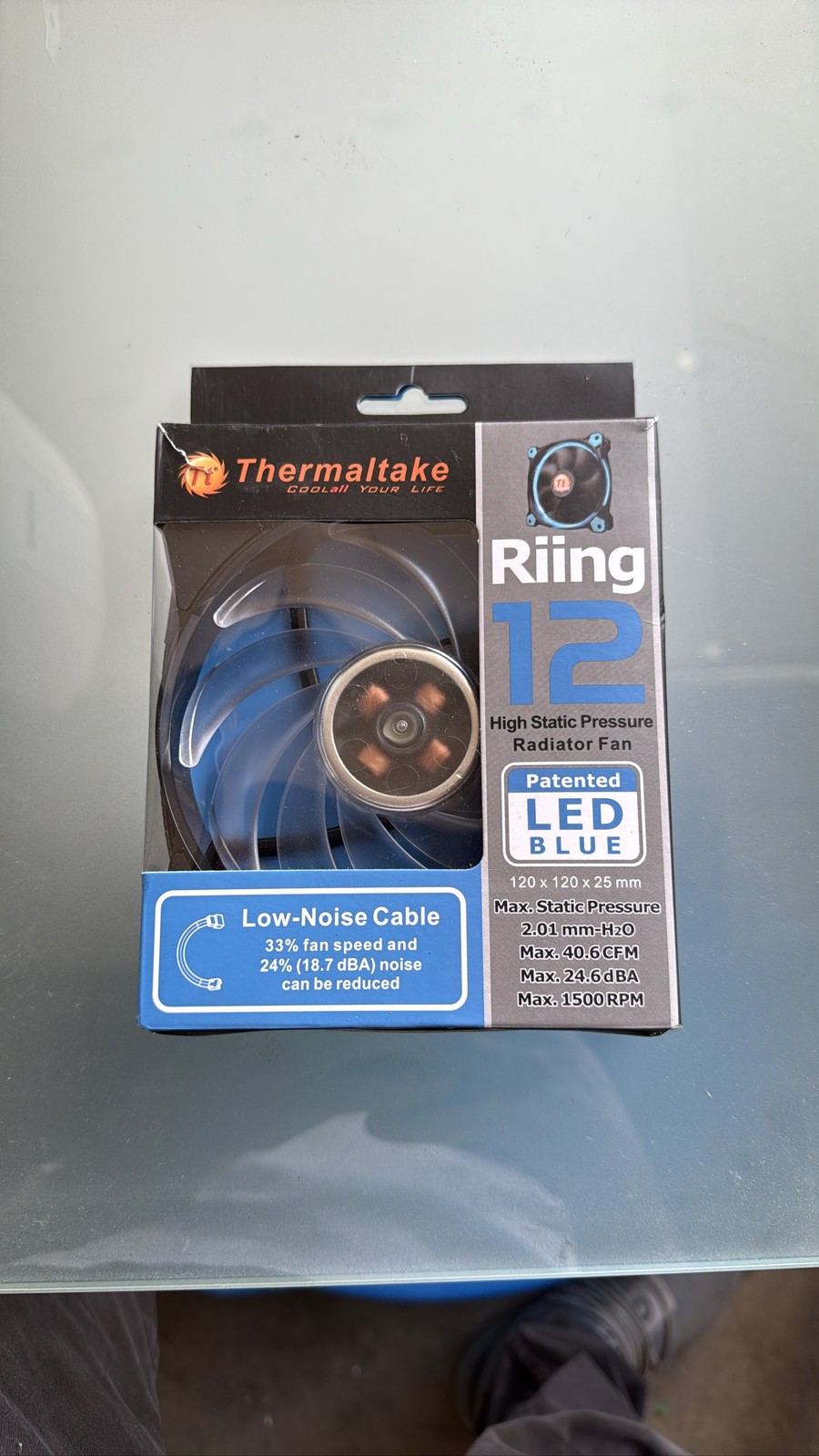 Thermaltake Riing 12 High Static Pressure 120mm Blue LED Radiator Fan
