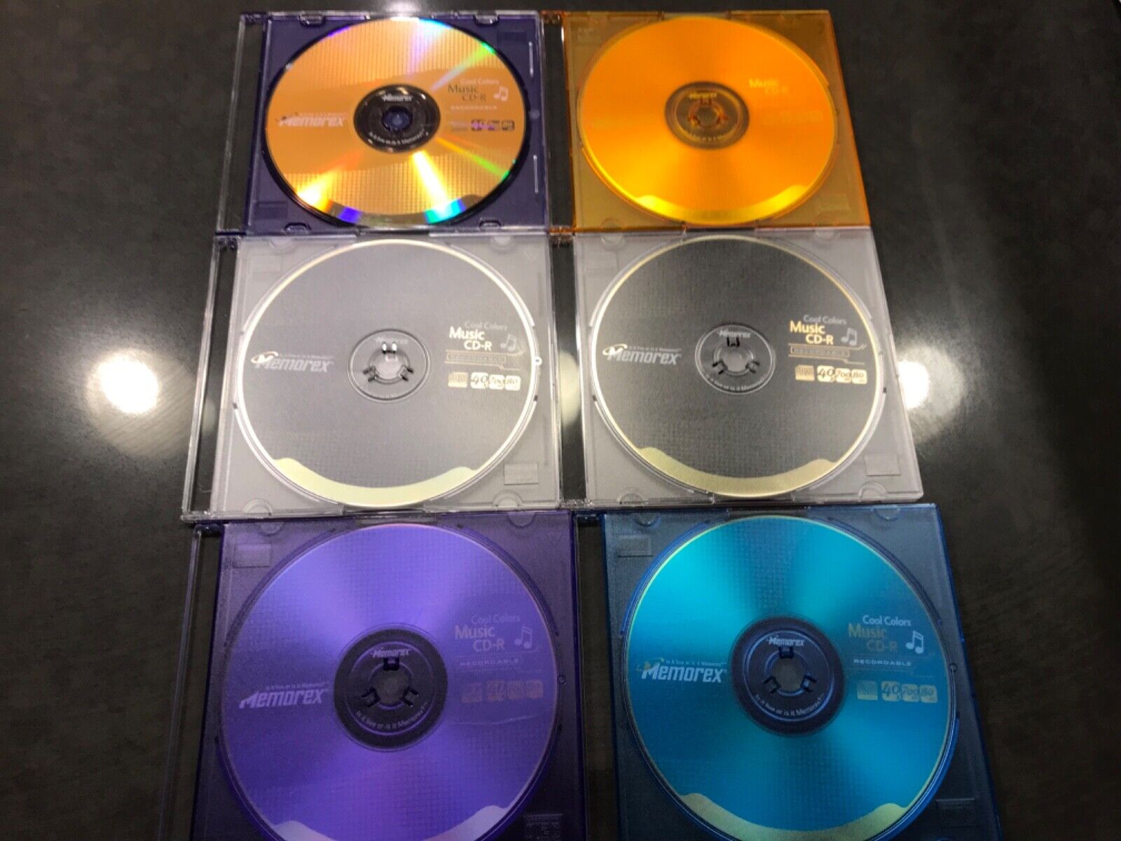 6 Memorex CD-R Cool Colors CD-R 40x 700 MB 80 Minutes