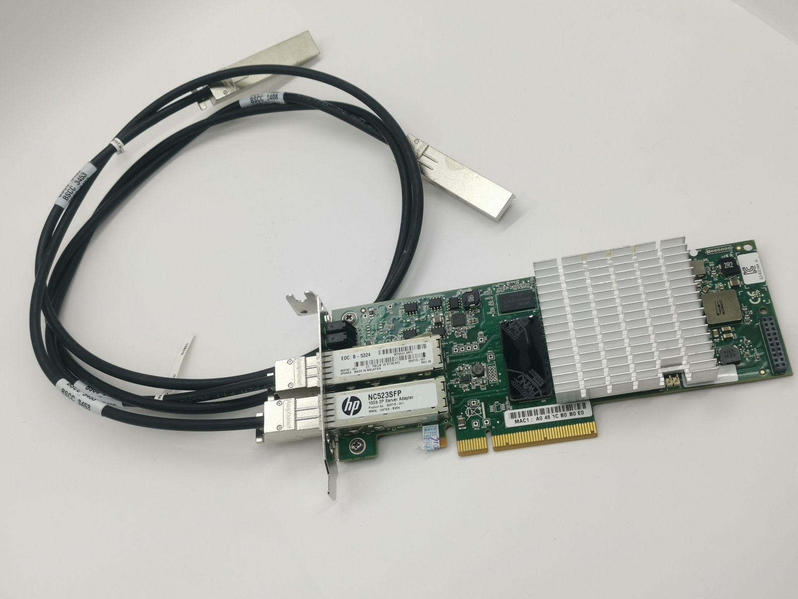 HP NC523SFP 593742-001 593715-001 10Gb network card +2PCS SFP+ Cable