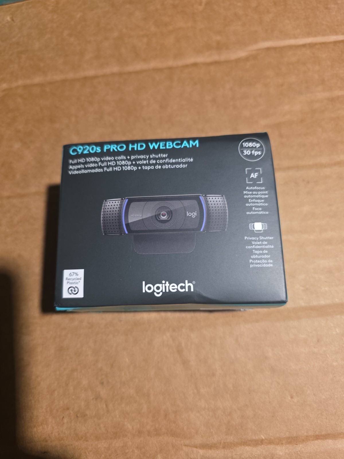 New Sealed Retail Logitech C920s Pro HD 1080P Webcam With Duel Stereo Microphone