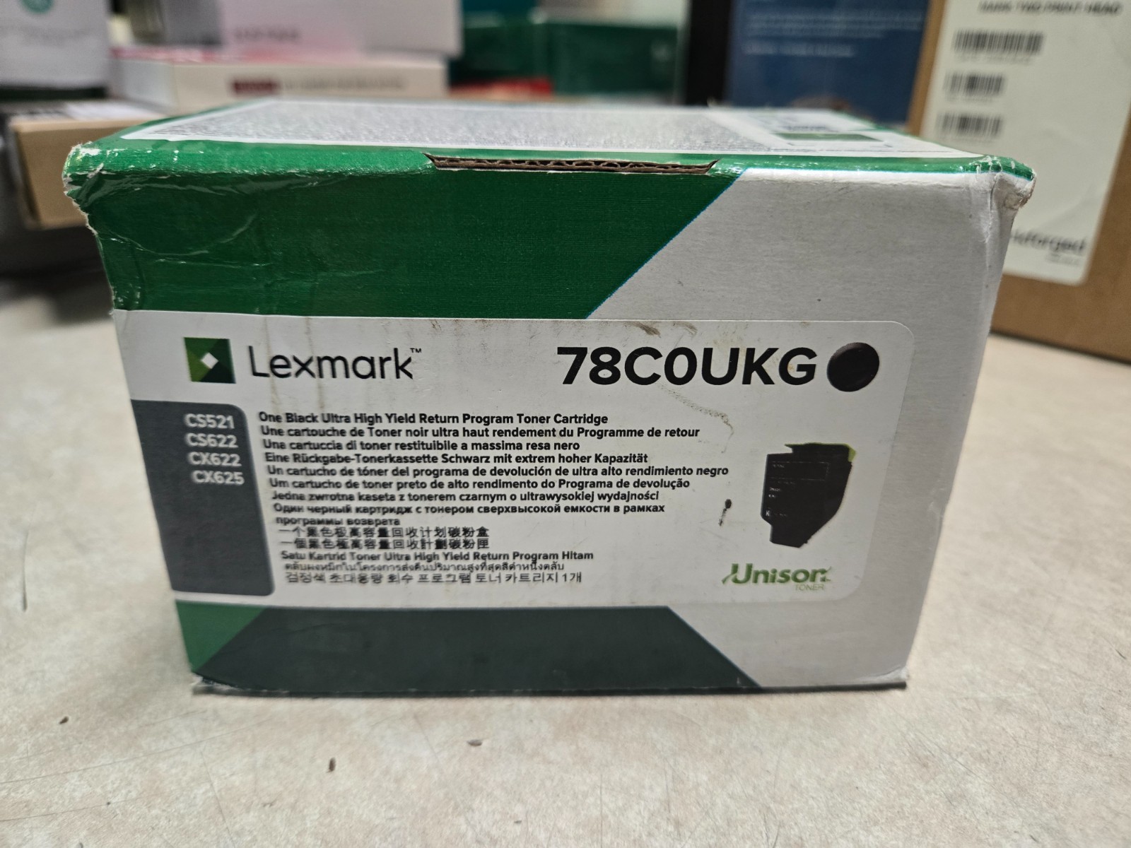 Lexmark 78C0UKG Black Toner Cartridge New Open Box Still sealed in plastic