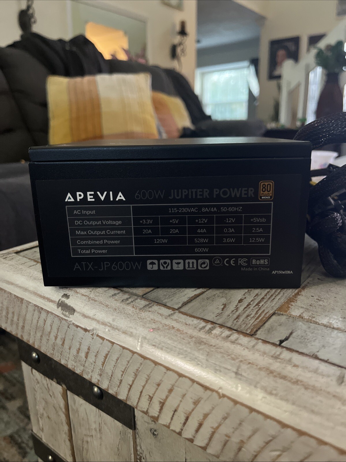 Apevia JUPITER600W Jupiter Series 80+ Bronze Certfied 600W ATX 12V Power Supply