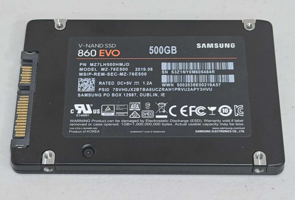 Lot of 3 Samsung 860 EVO 500GB 2.5" SATA III SSD MZ-76E500 Solid State Drives